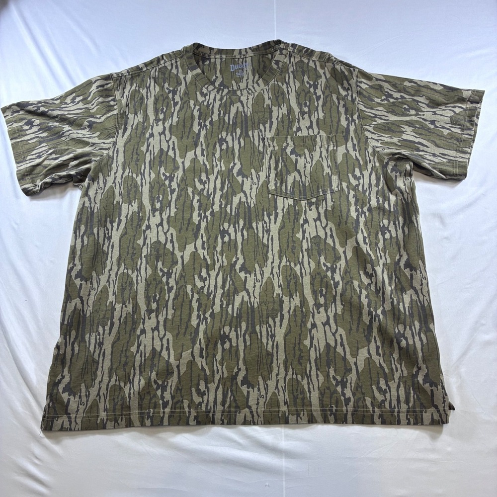 Duluth Trading Co Mens 2XL Relaxed Longtail T-Shirt Mossy Oak Bottomland Camo